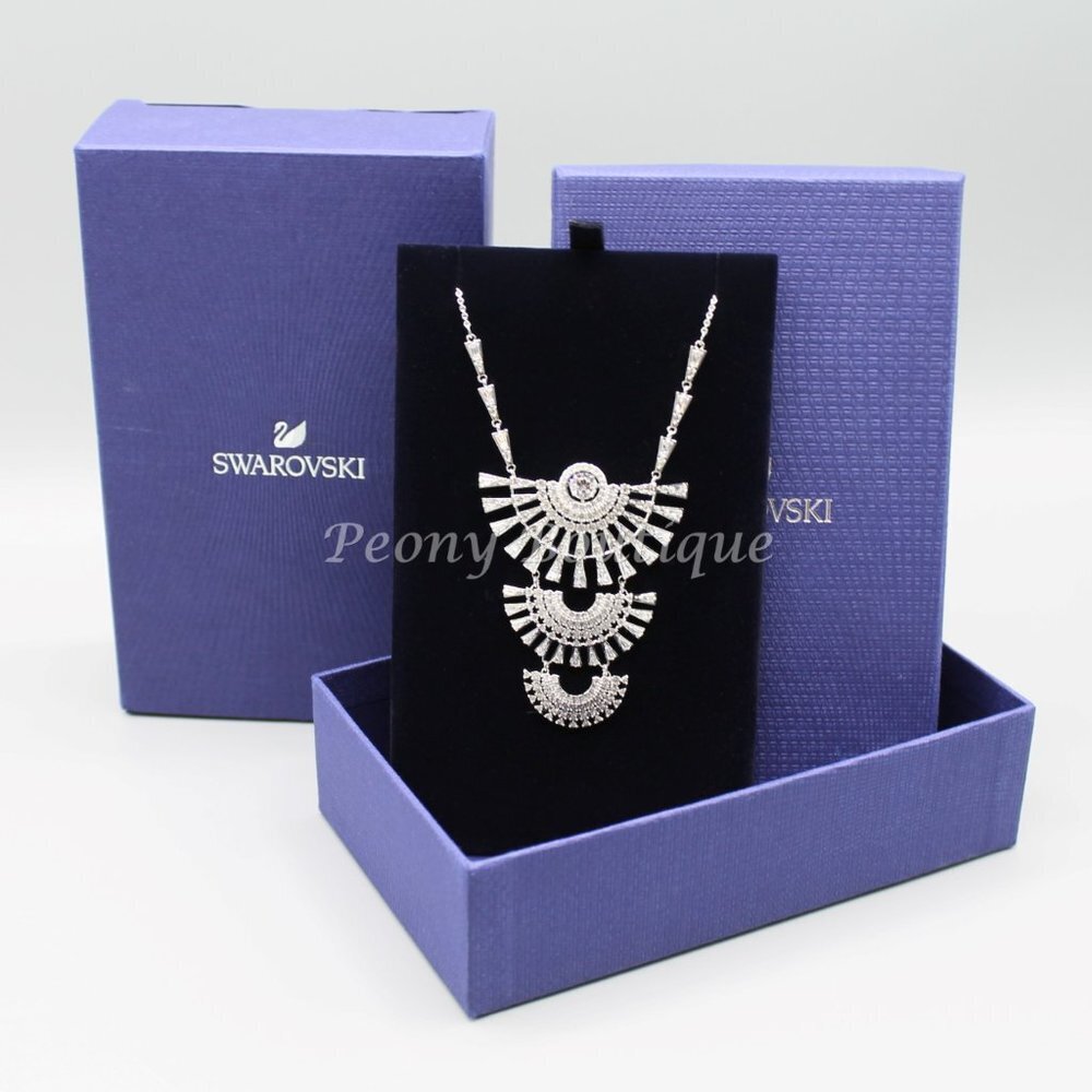 Swarovski 5564432 Sparkling Dance necklace jewelry white gold tone brand new